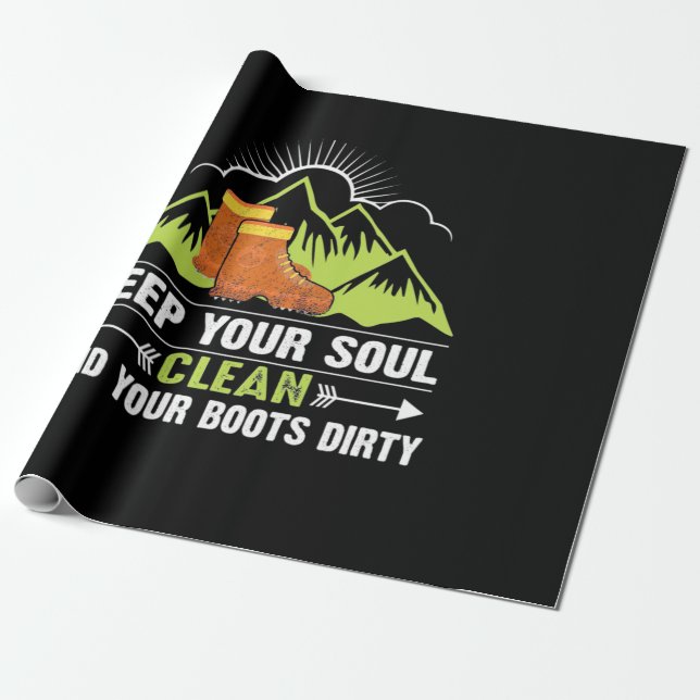 Hiking Keep Your Soul Clean Wrapping Paper (Unrolled)