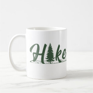 Hiking logo hike hikers with pine tree coffee mug