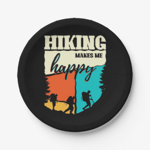 Hiking Makes Me Happy Paper Plate
