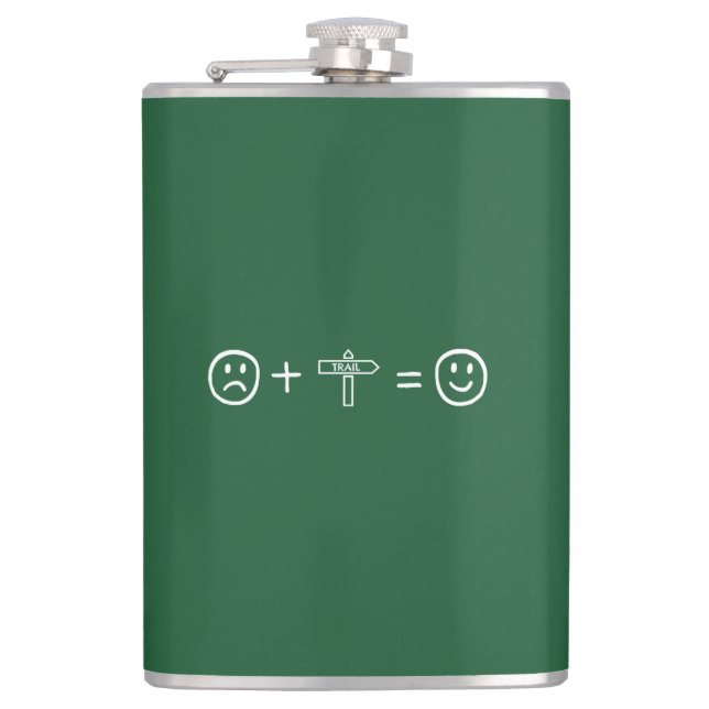 Hiking Makes You Happy Hip Flask (Front)