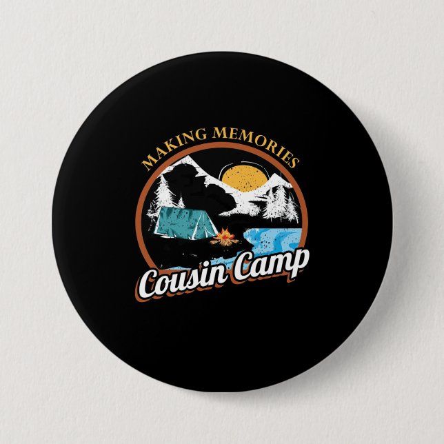 Hiking Memories Cousin Camp 3 Inch Round Button (Front)