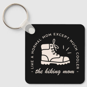 Hiking mom hiker funny outdoor retro vintage black keychain