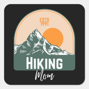 Hiking Mom Square Sticker