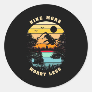 Hiking More Worry Less Classic Round Sticker