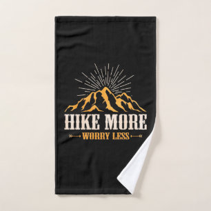 Hiking More Worry Less Hand Towel