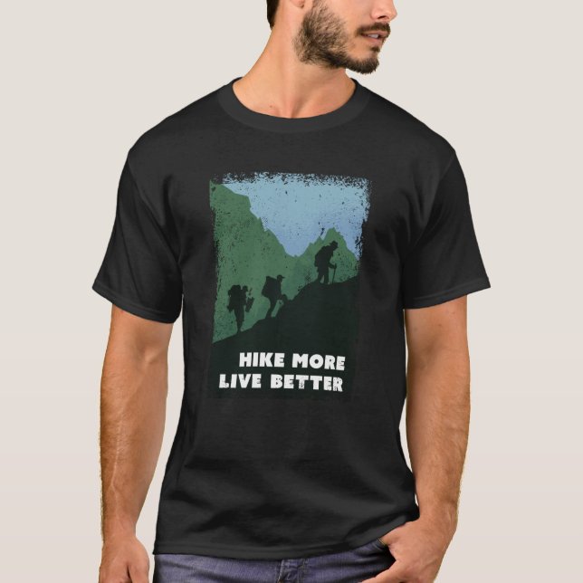 Hiking Mountain Christmas Gift for Hiker T-Shirt (Front)