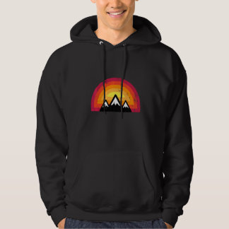 Hiking Mountain Sunset Retro Hike Vintage Hoodie