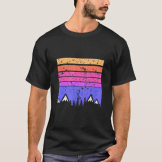 Hiking Mountain Sunset Retro Hike Vintage T-Shirt