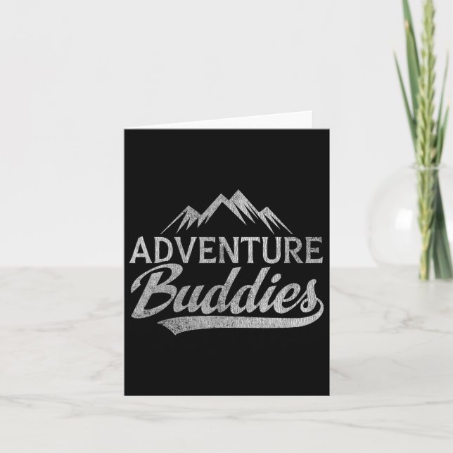 Hiking Mountains Adventure Buddies Couples  Card (Front)
