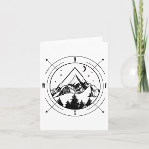 Hiking Mountains Nature Camping Comp Outdoor Hiker Card
