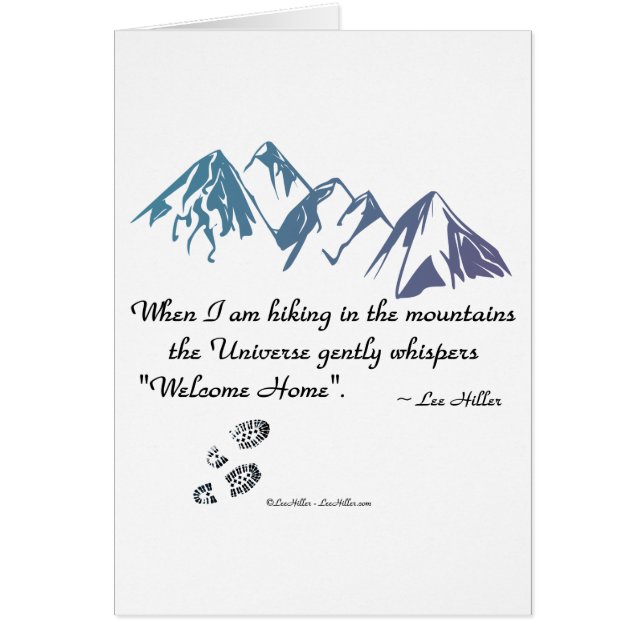 Hiking mountains Universe whispers Welcome Home (Front)