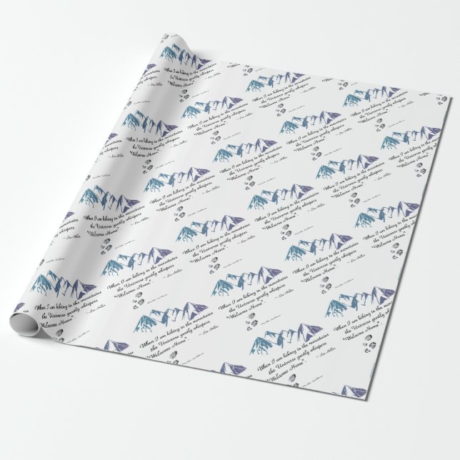 Hiking mountains Universe whispers Welcome Home Wrapping Paper (Unrolled)
