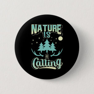 Hiking Nature Is Calling 2 Inch Round Button