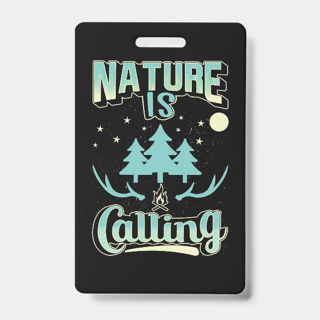 Hiking Nature Is Calling Badge (Front)