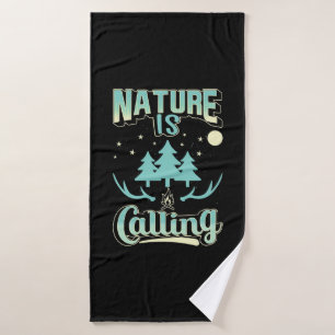 Hiking Nature Is Calling Bath Towel