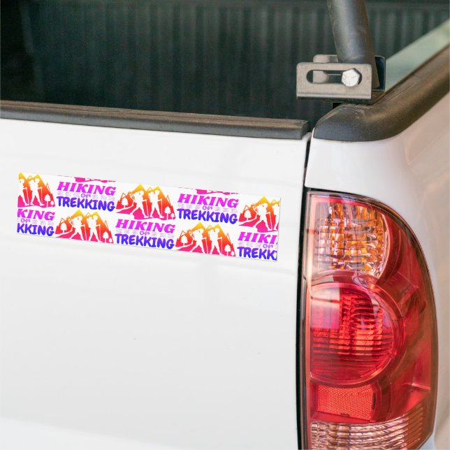 Hiking or Trekking Bumper Sticker (On Truck)