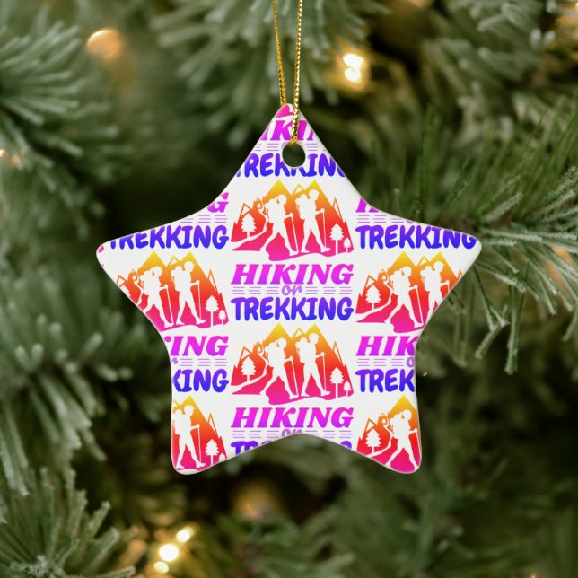 Hiking or Trekking Ceramic Ornament (Tree)