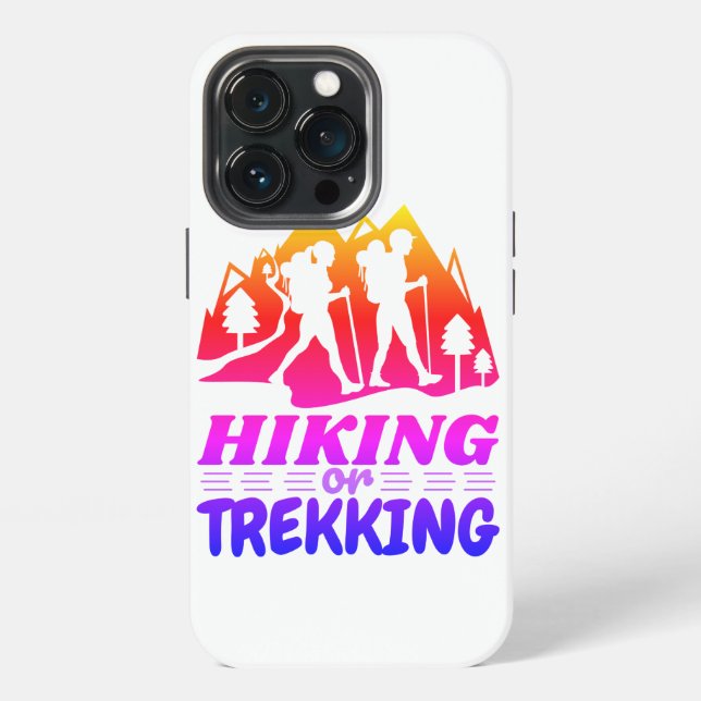 Hiking or Trekking iPhone Case (Back)