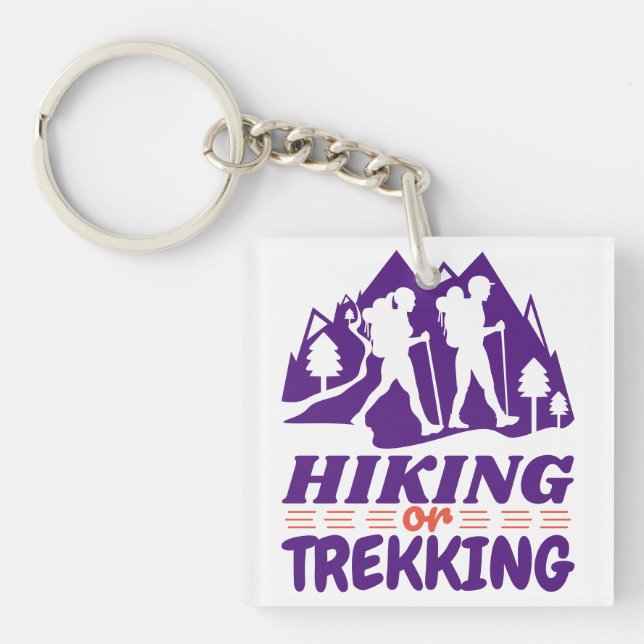 Hiking or Trekking Keychain (Front)