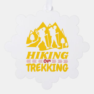 Hiking or Trekking Ornament Card