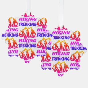 Hiking or Trekking Ornament Card