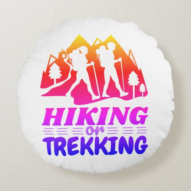 Hiking or Trekking Round Pillow (Front)