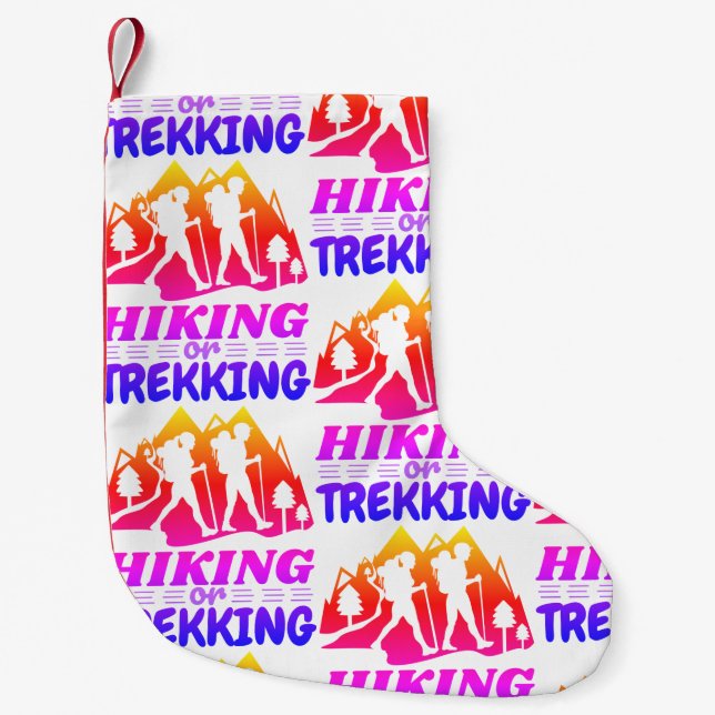 Hiking or Trekking Small Christmas Stocking (Front)