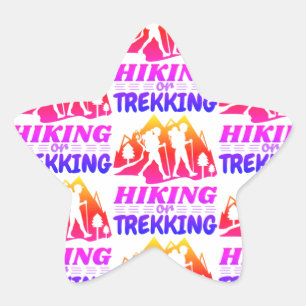 Hiking or Trekking Star Sticker