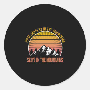 Hiking outdoor apparel what happens in the classic round sticker