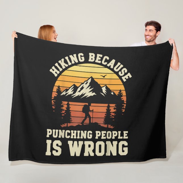 Hiking Outdoor Funny Hiker Fleece Blanket (In Situ)