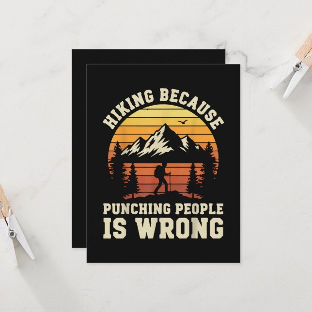 Hiking Outdoor Funny Hiker Invitation (Front/Back In Situ)