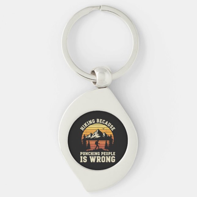 Hiking Outdoor Funny Hiker Keychain (Front)