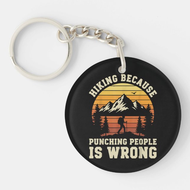 Hiking Outdoor Funny Hiker Keychain (Front)