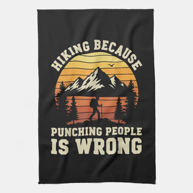 Hiking Outdoor Funny Hiker Kitchen Towel (Vertical)
