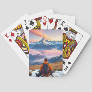 Hiking Outdoors Escape Dicovery Mountains Nature Playing Cards