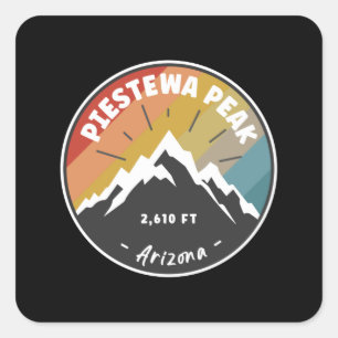 Hiking Piestewa Peak Arizona Square Sticker