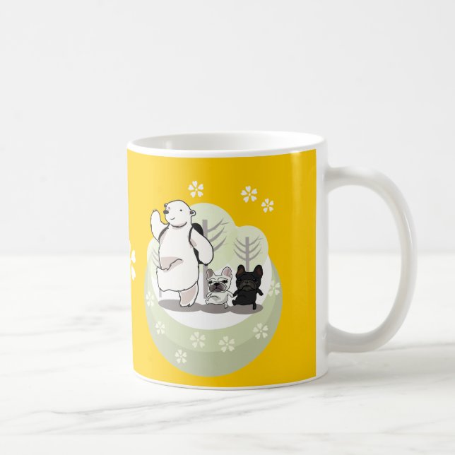 Hiking,polar bear and bull dogs coffee mug (Right)