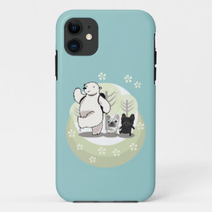Hiking,polar bear and french bull dogs iPhone 11 case