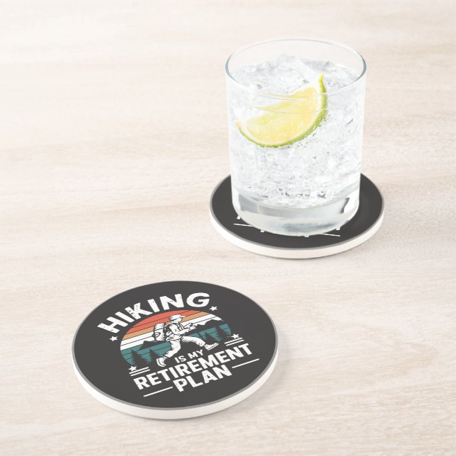 Hiking Retirement Plan Funny Saying Coaster (Side)