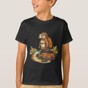 Hiking river otter backpacking outdoor animal T-Shirt