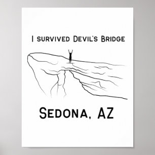 Hiking Sedona I Survived Devil's Bridge Hike Memen Poster