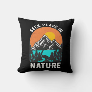 Hiking Seek Peace In Nature Throw Pillow