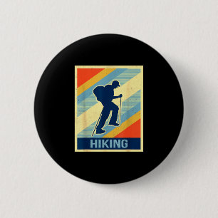 Hiking sport lover vintage retro  2 inch round button
