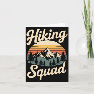 Hiking Squad Retro Mountain Camng Hiking Trip Card