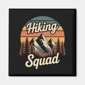 Hiking Squad Retro Mountain Camng Hiking Trip Magnet