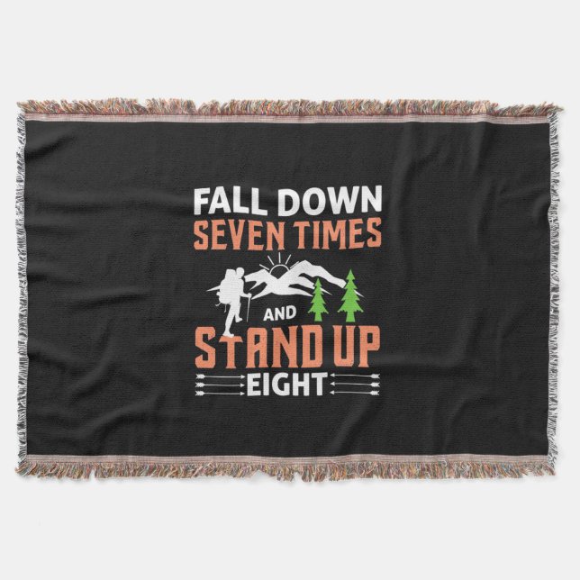 Hiking Stand Up Eight Throw Blanket (Front)