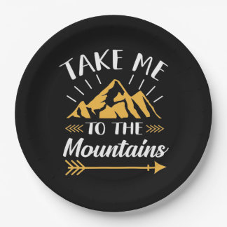 Hiking Take Me To The Mountains Paper Plate