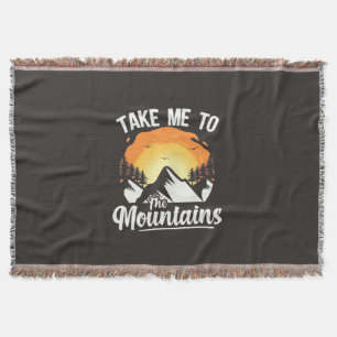 Hiking Take Me To The Mountains Throw Blanket