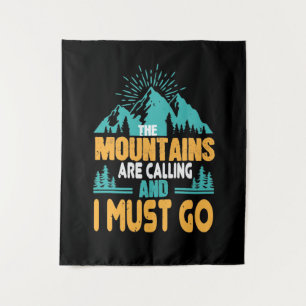 Hiking - The Mountains Are Calling Tapestry