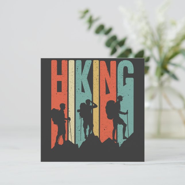 Hiking Themed Adventure Shirt, Vintage Hiking Invitation (Standing Front)